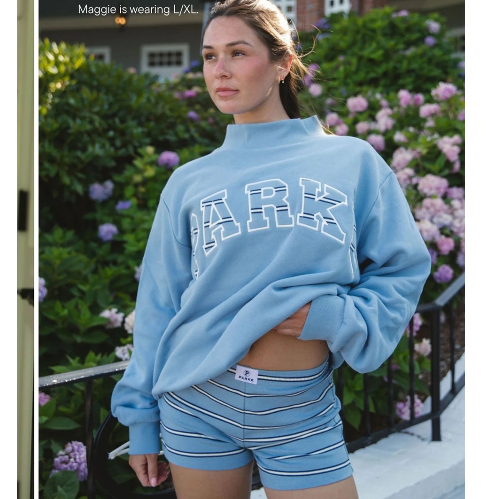 PARKE Maggie & Emma Colab - Heritage Varsity Mockneck (Sky)